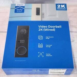 Eufy Video Doorbell 2K Wired Black HDR Human Detection T8200 Smart Home